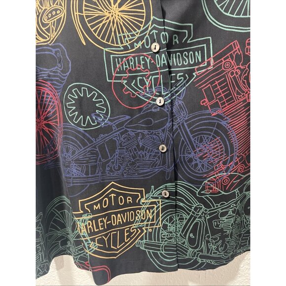 Harley Davidson Tori Richard‎ 100% Silk Button Up Shirt Women’s Large Hawaii - Picture 4 of 13